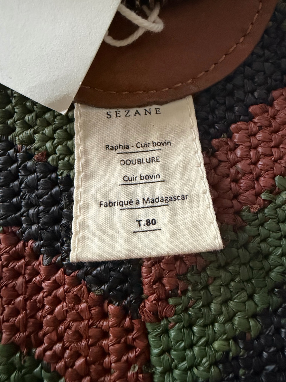 NWT Sezane Carlie Belt Multicoloured / Khaki - Size 80 - Picture 13 of 16